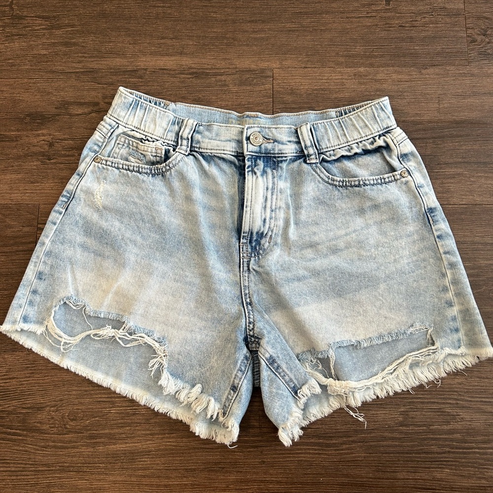 Rewash Light Blue Frayed Jean Shorts